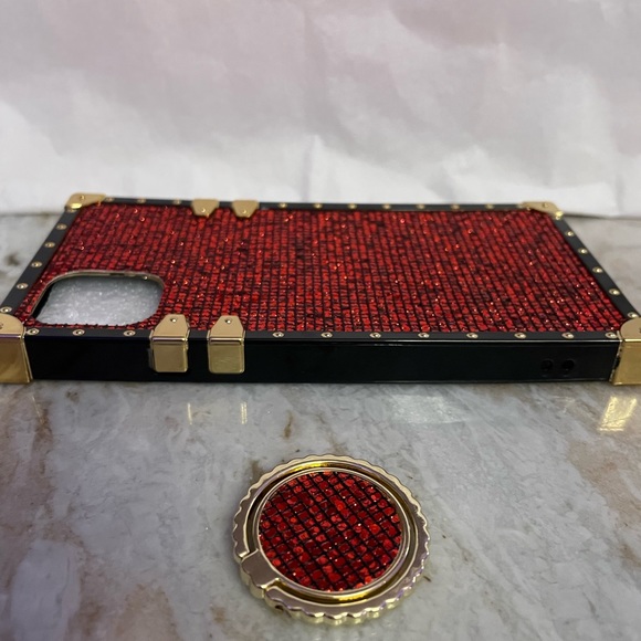 NWT Red iPhone 11 case with matching kickstand. Fabulous red color with goldtone - Picture 6 of 9